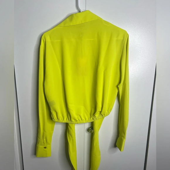 Le Superbe - Lime Tie Front Blouse Top - NWT XS - Picture 6 of 7